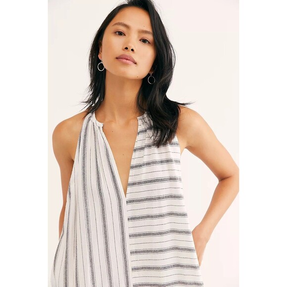 Free people Free-est Wowza Midi Dress Mixed Striped Printed Cotton S New 283606 - Picture 2 of 8